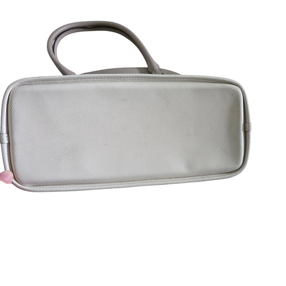 Coach Cora Domed Satchel Purse Leather Tote Grey Birch Chalk Bicolor - Picture 3 of 9